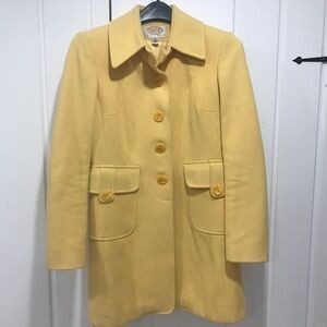 Talbots Petite butter yellow wool car coat